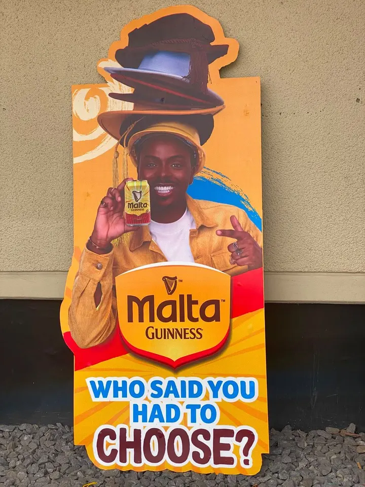 Malta Guinness die cut shaped like a stack of hats, finished and standing in the Beyond Home workshop