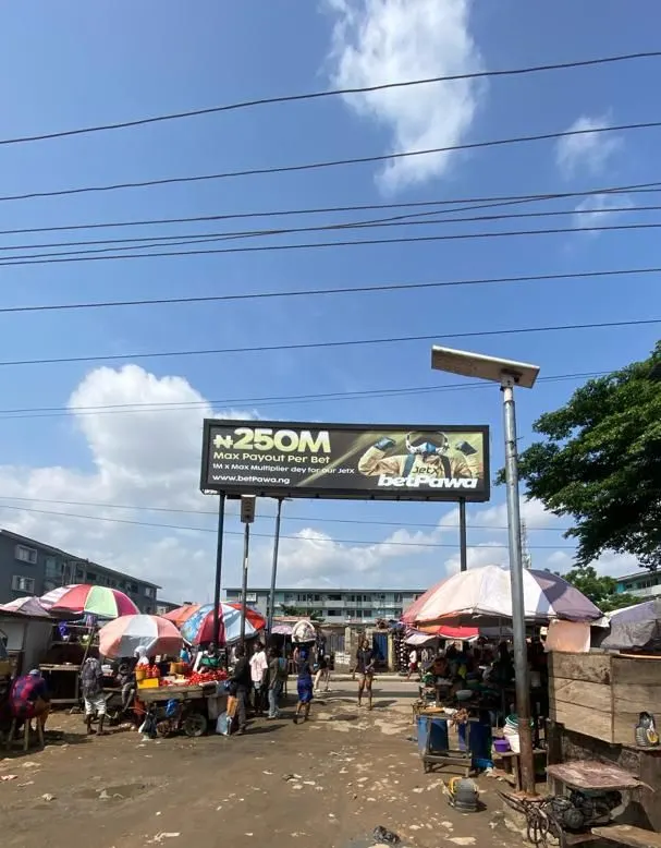 Entrance arcade over a market entrance in Ifako-Ijaiye, Lagos