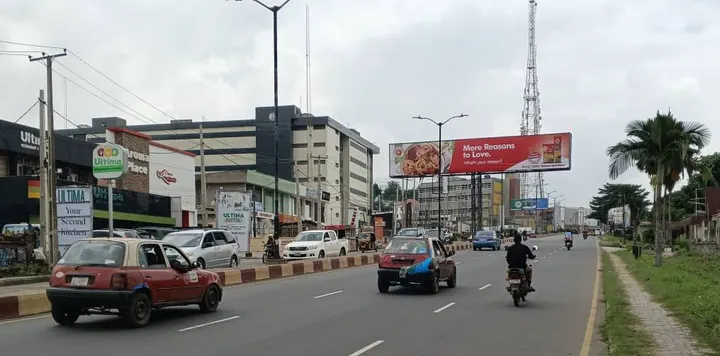 Golden Penny spaghetti eyecatcher on Kenneth Dike Road, Mokola, Ibadan, for FMN