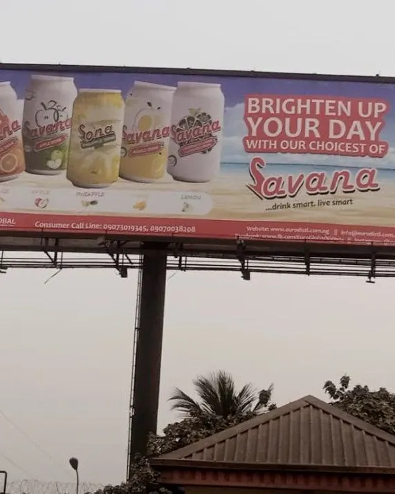 Savana range unipole billboard, Brighten up your day, for Savana (Euro Global)